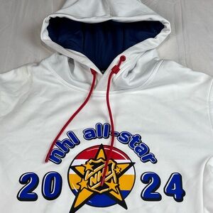 2024 NHL All Star Fanatics Authentic Pro White and Blue Hoodie